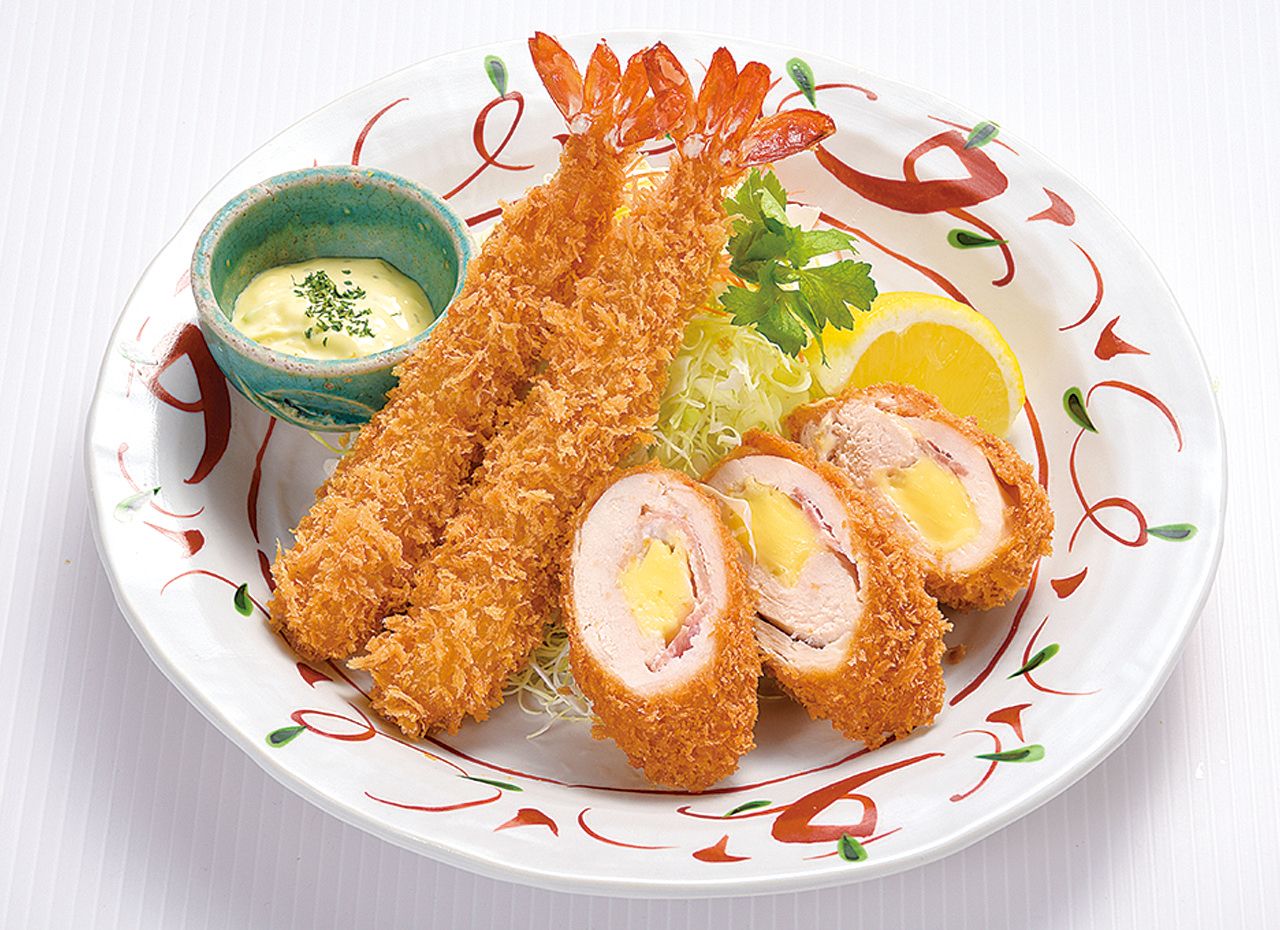 海老・チーズチキン定食