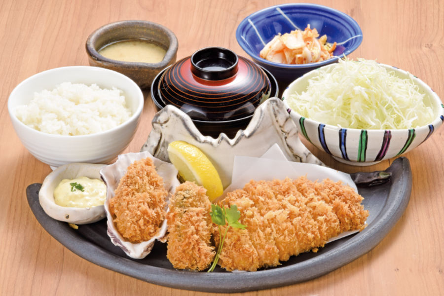 牡蛎・ロースかつ定食